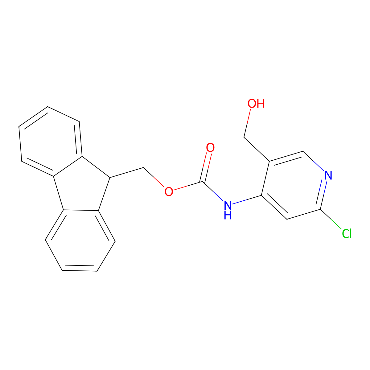 (9H-fluoren-9-yl)methyl N-[2-chloro-5-(hydroxymethyl)pyridin-4-yl]carbamate molecular structure, CAS 2764011-81-4