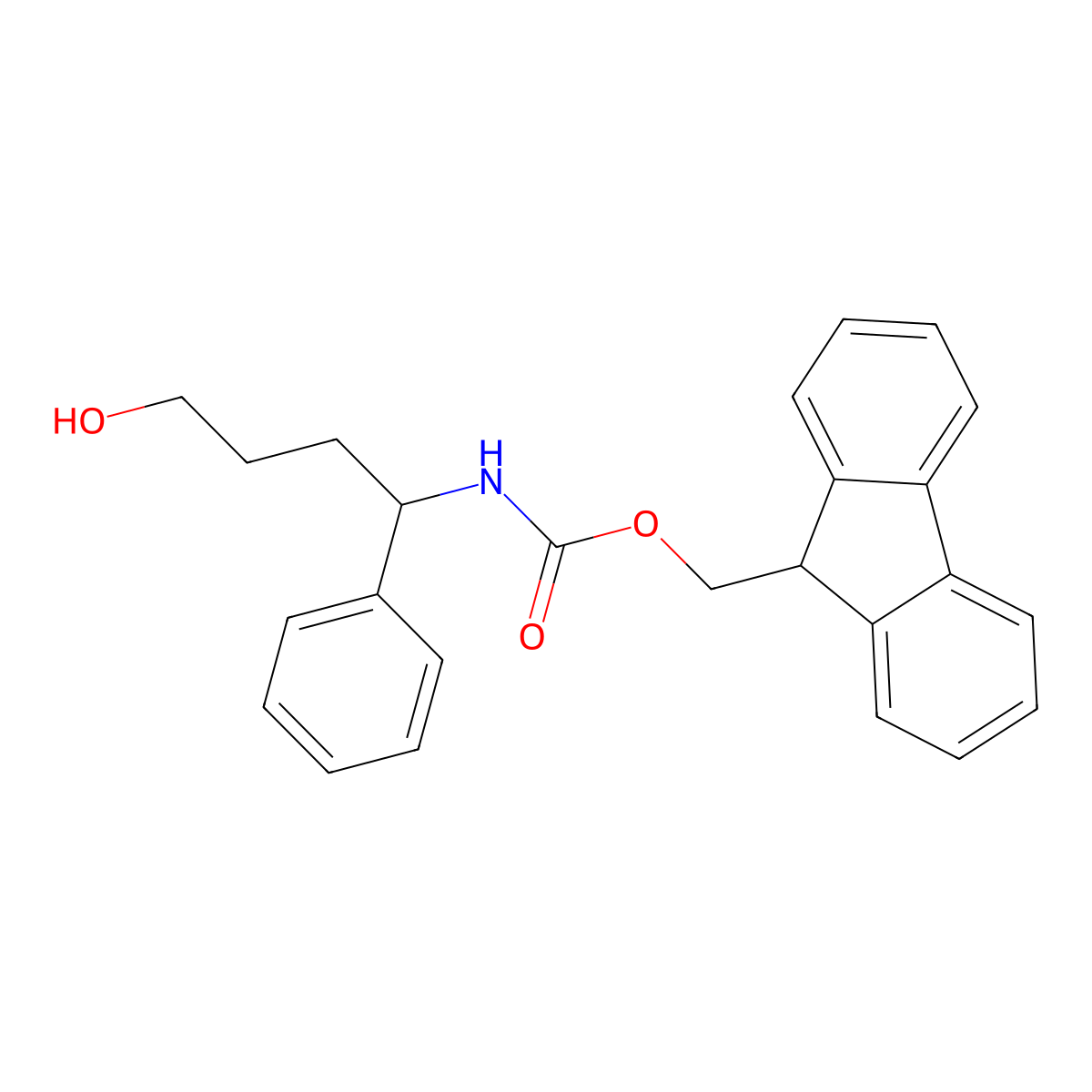 (9H-fluoren-9-yl)methyl N-(4-hydroxy-1-phenylbutyl)carbamate molecular structure, CAS 2764011-83-6