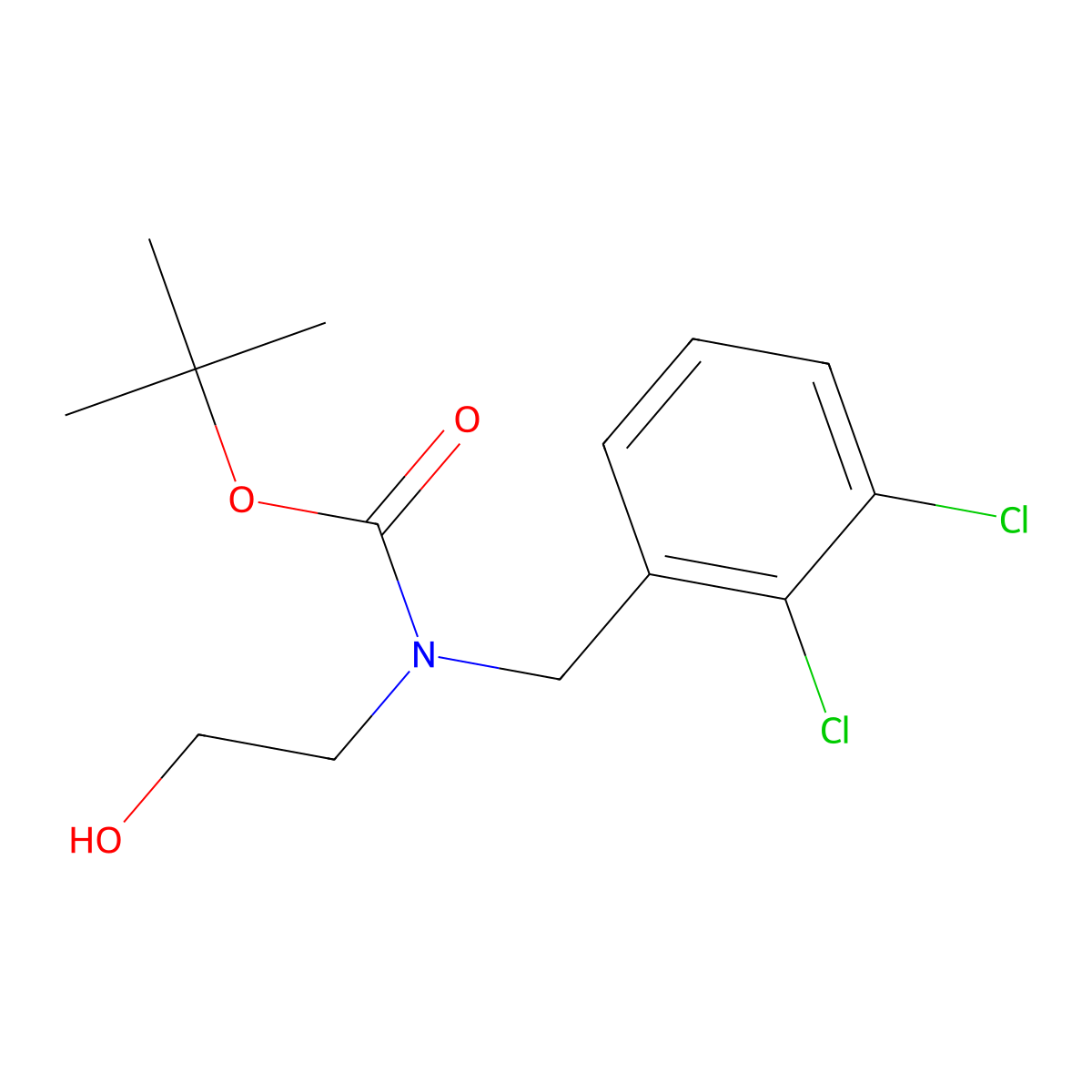 tert-butyl N-[(2,3-dichlorophenyl)methyl]-N-(2-hydroxyethyl)carbamate molecular structure, CAS 2764011-90-5