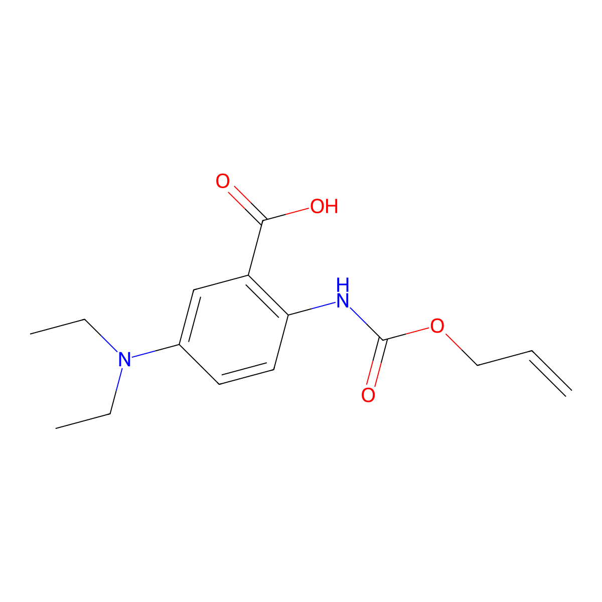 5-(Diethylamino)-2-{[(prop-2-en-1-yloxy)carbonyl]amino}benzoic acid molecular structure, CAS 2764011-96-1