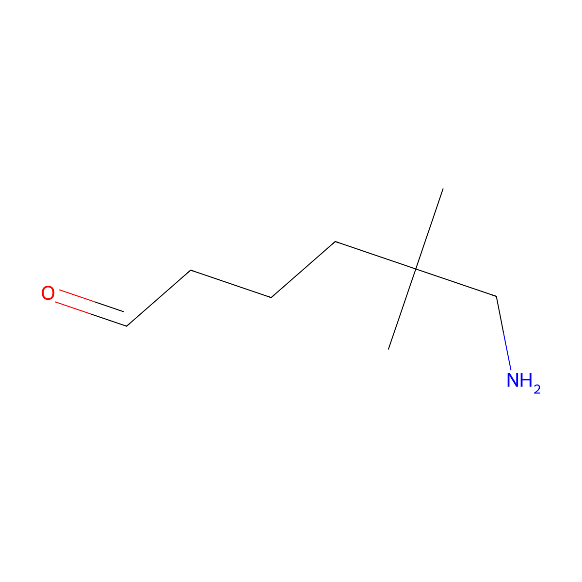 6-Amino-5,5-dimethylhexanal molecular structure, CAS 2764011-99-4