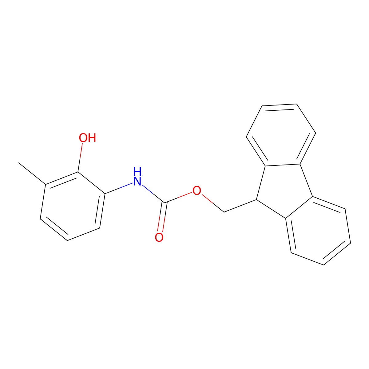 (9H-fluoren-9-yl)methyl N-(2-hydroxy-3-methylphenyl)carbamate molecular structure, CAS 2764012-08-8