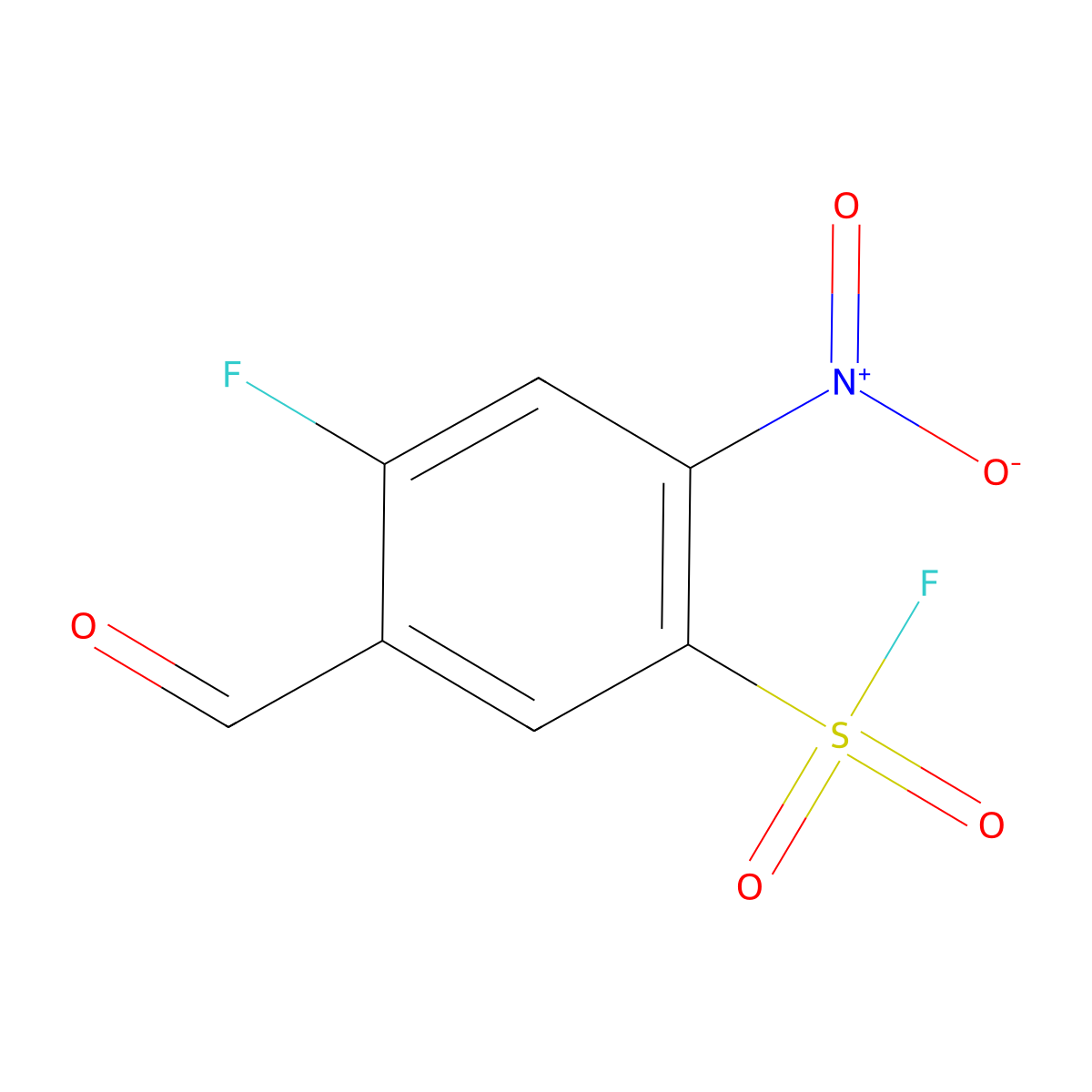 4-Fluoro-5-formyl-2-nitrobenzene-1-sulfonyl fluoride molecular structure, CAS 2764012-13-5