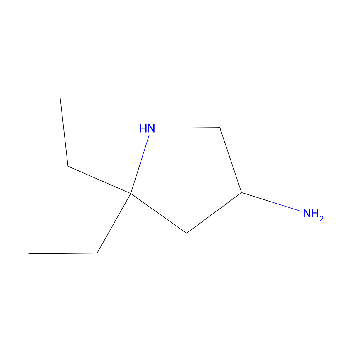 5,5-Diethylpyrrolidin-3-amine molecular structure, CAS 2764012-19-1