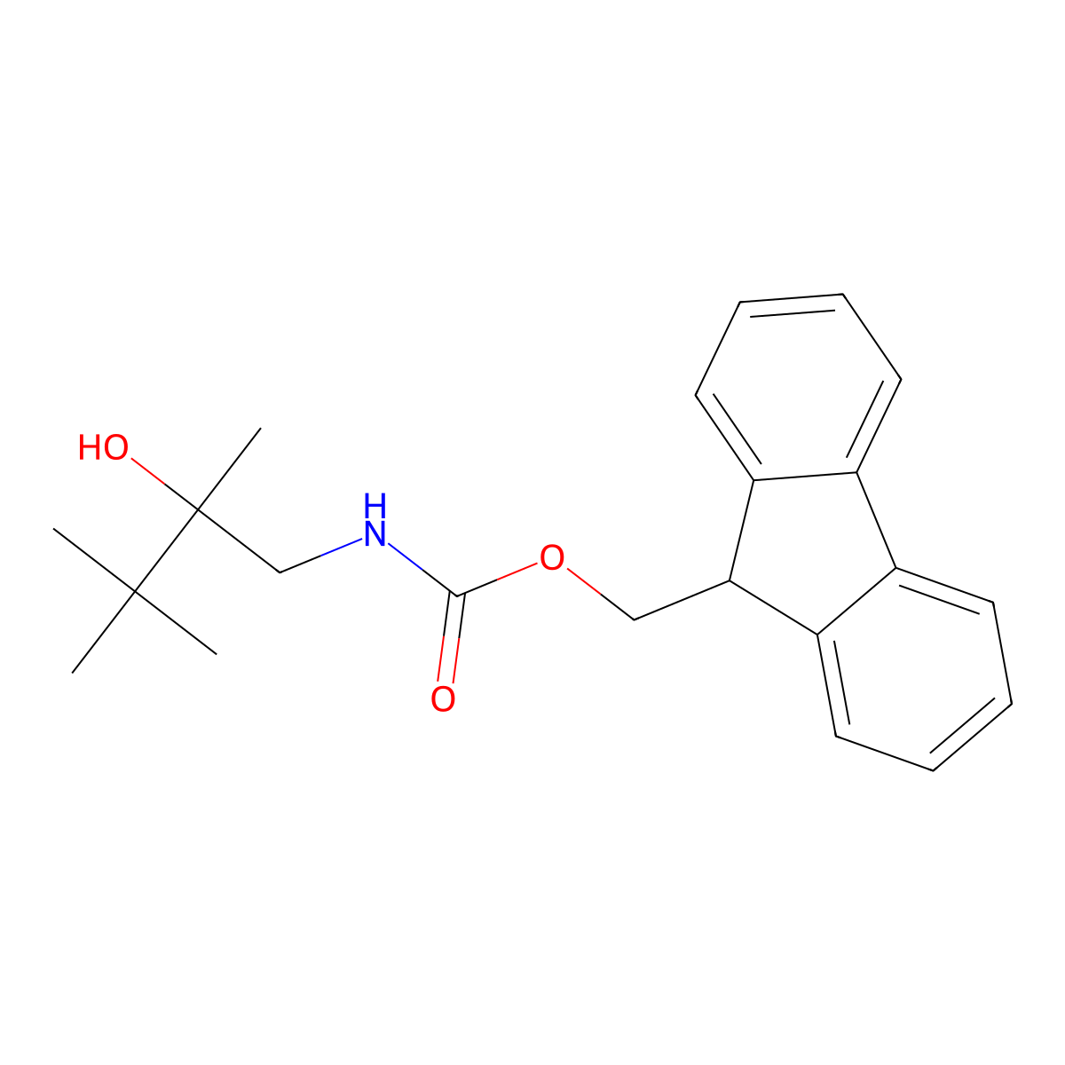 (9H-fluoren-9-yl)methyl N-(2-hydroxy-2,3,3-trimethylbutyl)carbamate molecular structure, CAS 2764012-23-7