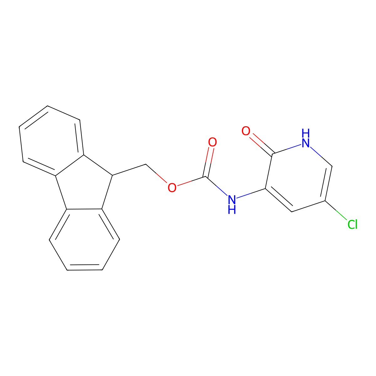(9H-fluoren-9-yl)methyl N-(5-chloro-2-hydroxypyridin-3-yl)carbamate molecular structure, CAS 2764012-24-8