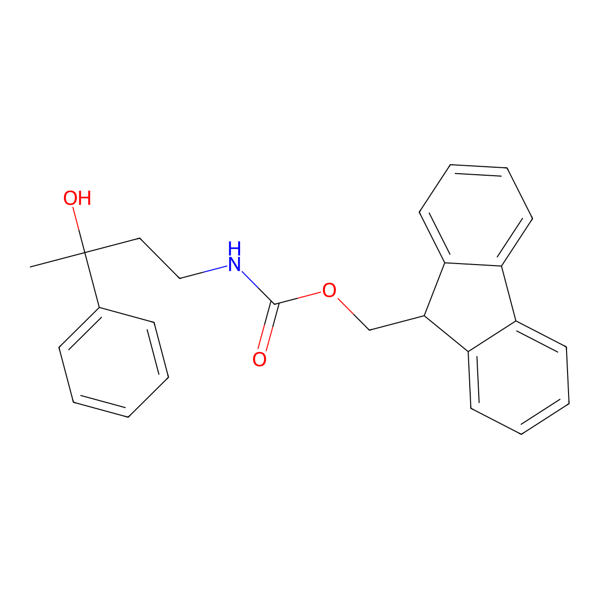 (9H-fluoren-9-yl)methyl N-(3-hydroxy-3-phenylbutyl)carbamate molecular structure, CAS 2764012-26-0