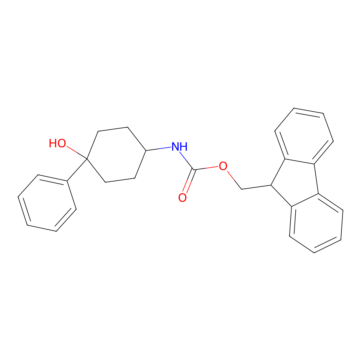 (9H-fluoren-9-yl)methyl N-(4-hydroxy-4-phenylcyclohexyl)carbamate molecular structure, CAS 2764012-27-1