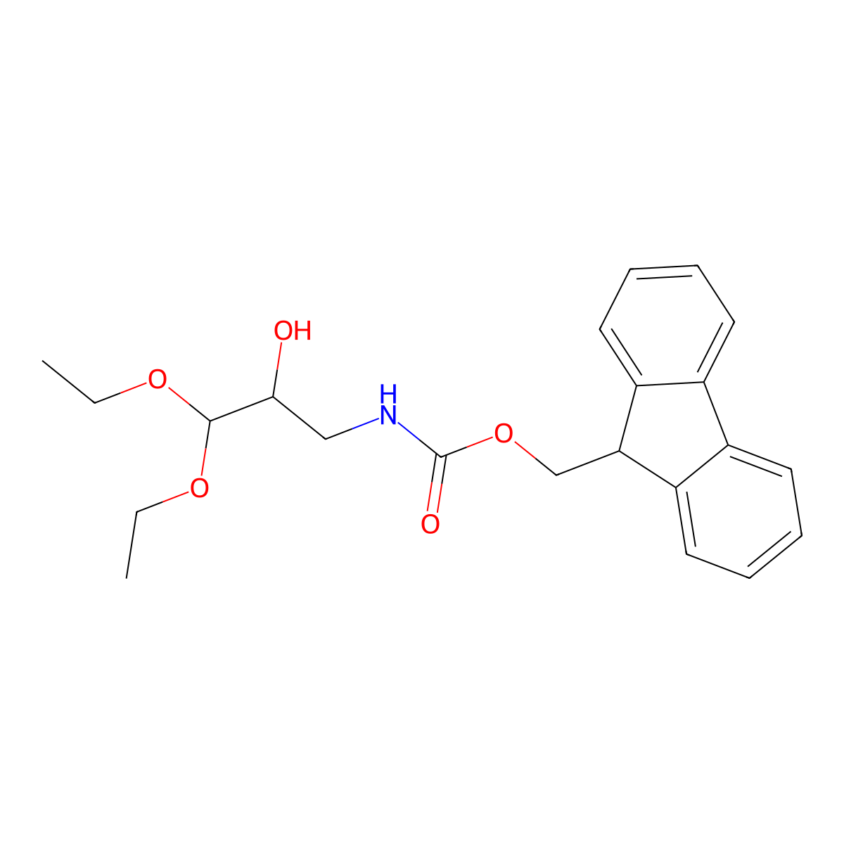 (9H-fluoren-9-yl)methyl N-(3,3-diethoxy-2-hydroxypropyl)carbamate molecular structure, CAS 2764012-29-3
