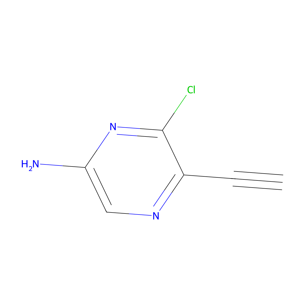 6-Chloro-5-ethynylpyrazin-2-amine molecular structure, CAS 2764012-30-6