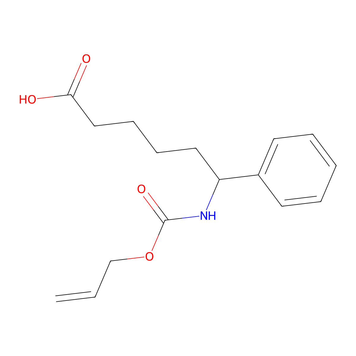 6-Phenyl-6-{[(prop-2-en-1-yloxy)carbonyl]amino}hexanoic acid molecular structure, CAS 2764012-39-5