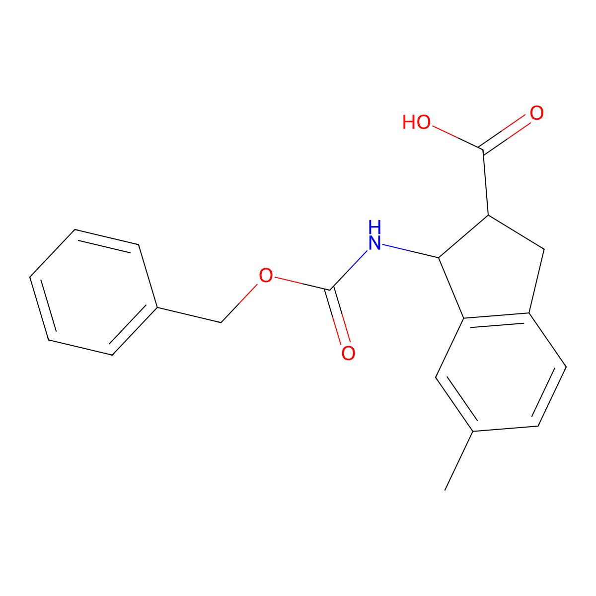 rac-(1R,2R)-1-{[(benzyloxy)carbonyl]amino}-6-methyl-2,3-dihydro-1H-indene-2-carboxylic acid molecular structure, CAS 2764012-42-0