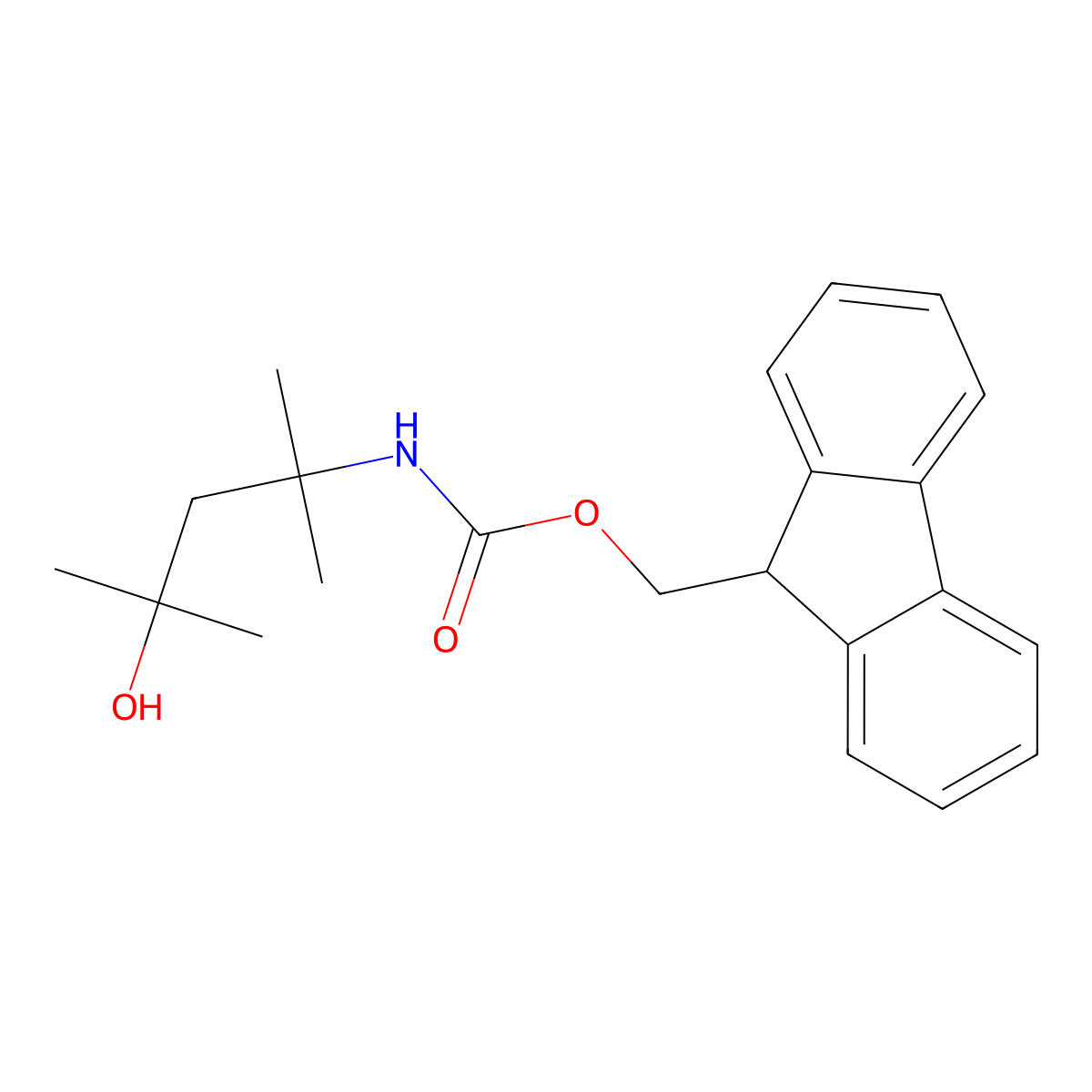 (9H-fluoren-9-yl)methyl N-(4-hydroxy-2,4-dimethylpentan-2-yl)carbamate molecular structure, CAS 2764012-45-3