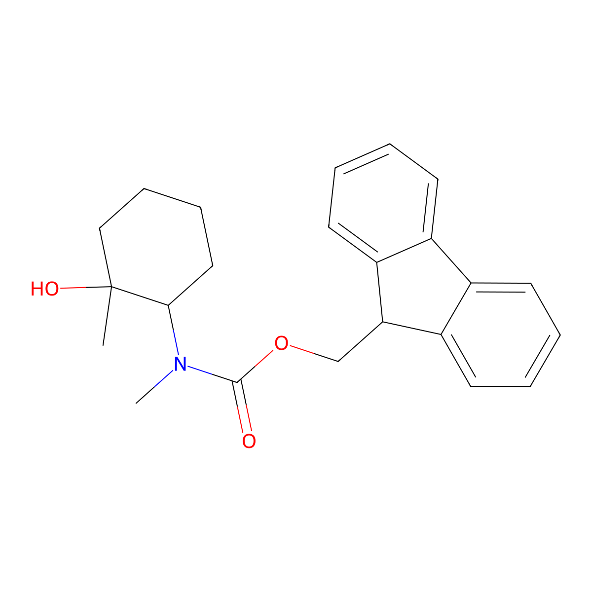 rac-(9H-fluoren-9-yl)methyl N-[(1R,2R)-2-hydroxy-2-methylcyclohexyl]-N-methylcarbamate molecular structure, CAS 2764012-49-7