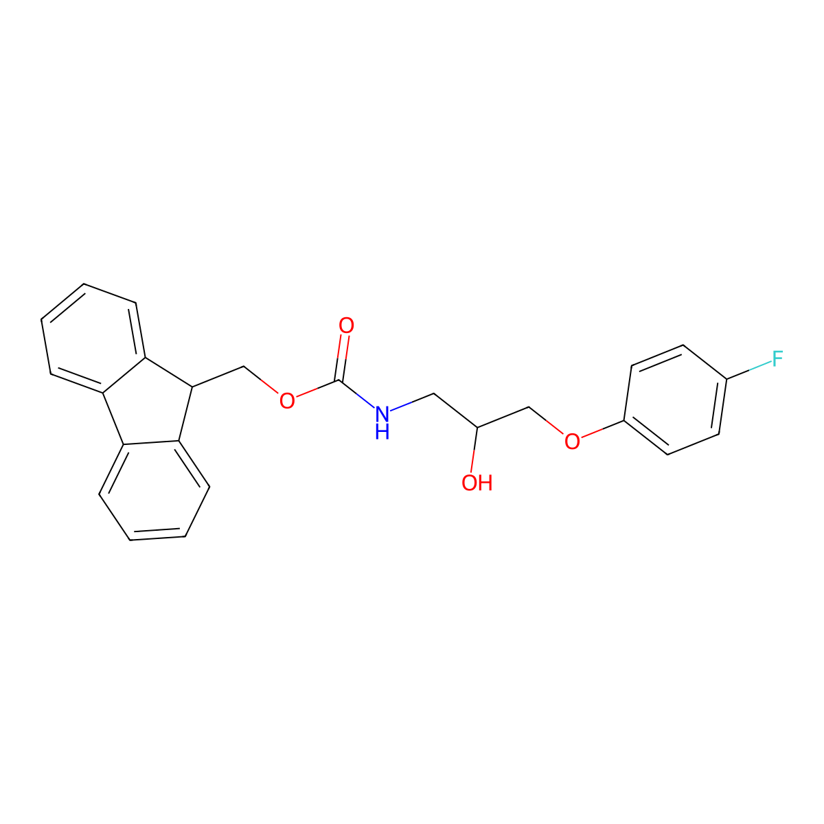 (9H-fluoren-9-yl)methyl N-[3-(4-fluorophenoxy)-2-hydroxypropyl]carbamate molecular structure, CAS 2764012-51-1