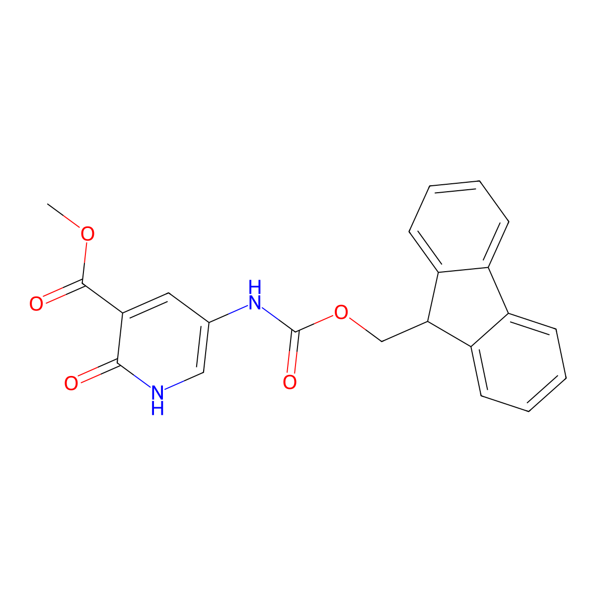 methyl 5-({[(9H-fluoren-9-yl)methoxy]carbonyl}amino)-2-hydroxypyridine-3-carboxylate molecular structure, CAS 2764012-56-6