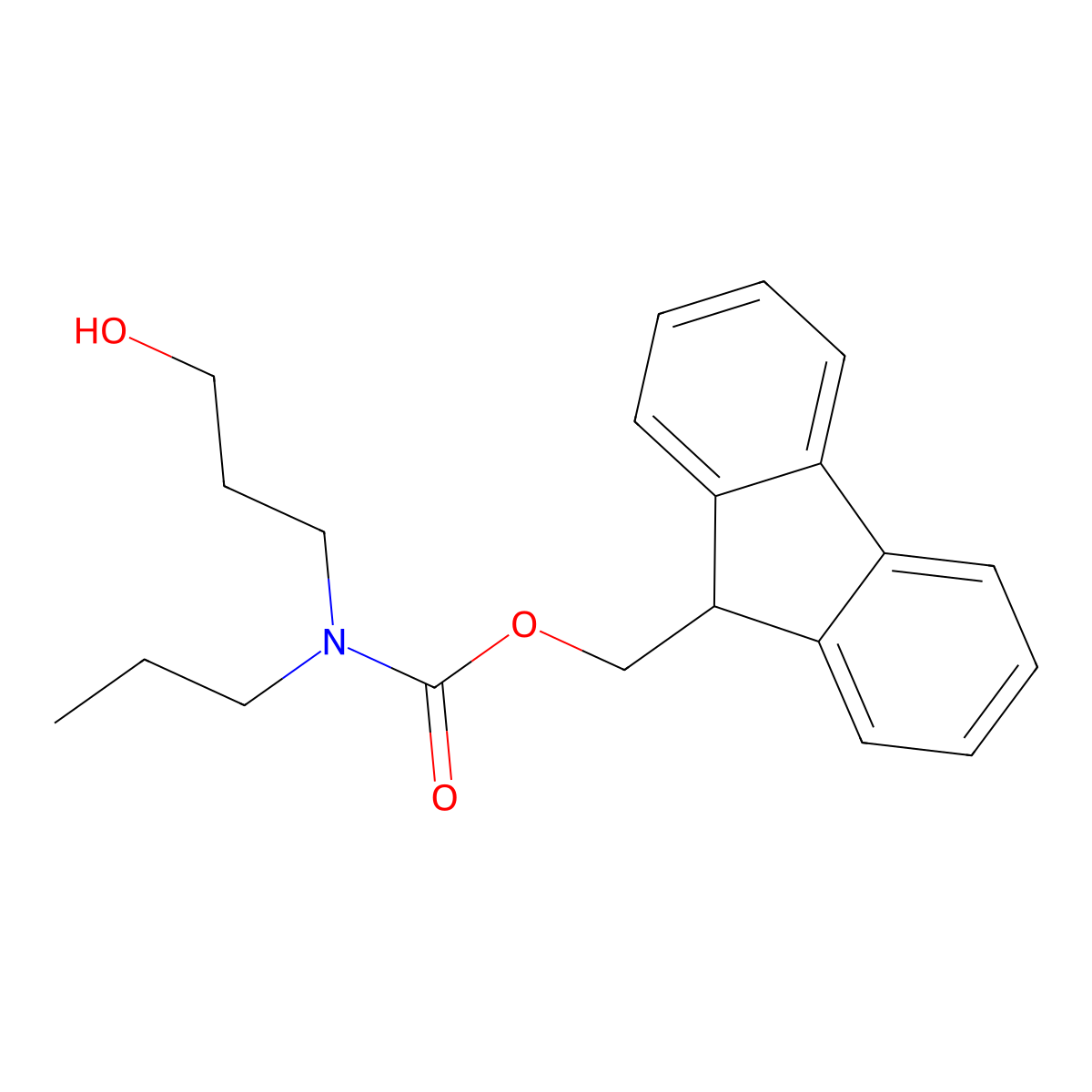 9H-fluoren-9-ylmethyl N-(3-hydroxypropyl)-N-propylcarbamate molecular structure, CAS 2764012-62-4