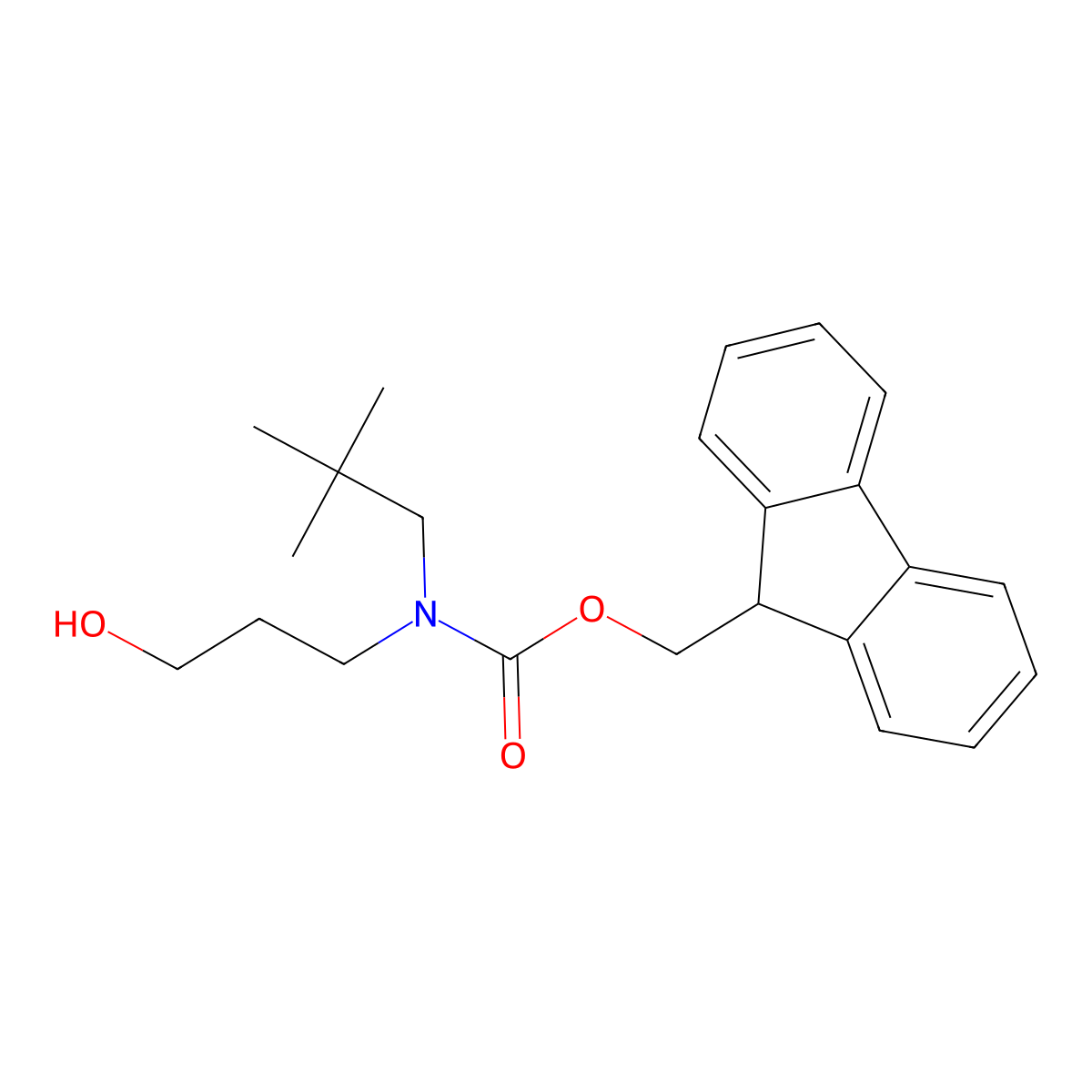(9H-fluoren-9-yl)methyl N-(2,2-dimethylpropyl)-N-(3-hydroxypropyl)carbamate molecular structure, CAS 2764012-74-8