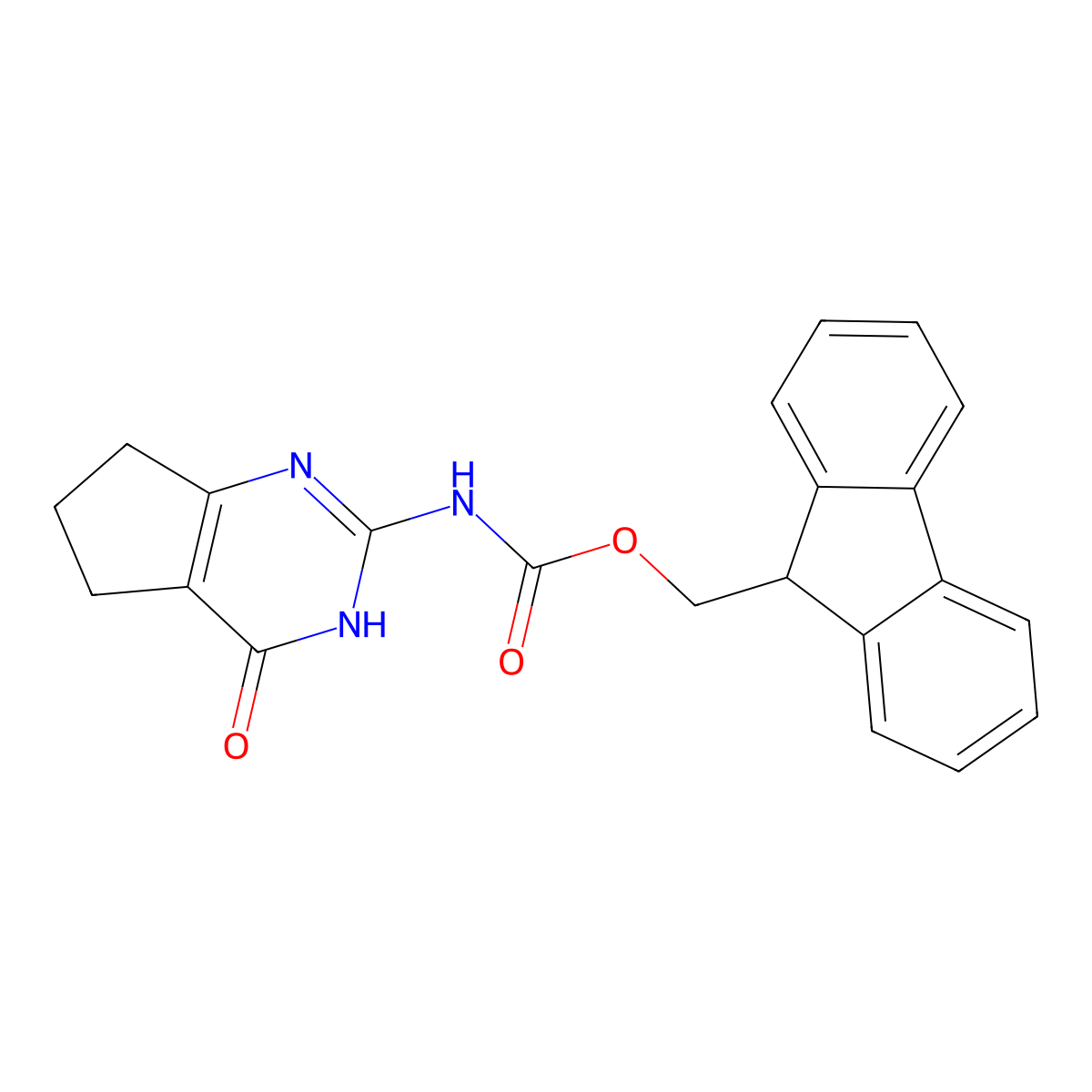 (9H-fluoren-9-yl)methyl N-{4-hydroxy-5H,6H,7H-cyclopenta[d]pyrimidin-2-yl}carbamate molecular structure, CAS 2764012-85-1