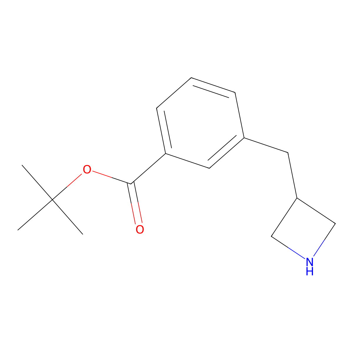 Tert-butyl 3-[(azetidin-3-yl)methyl]benzoate molecular structure, CAS 2764012-91-9