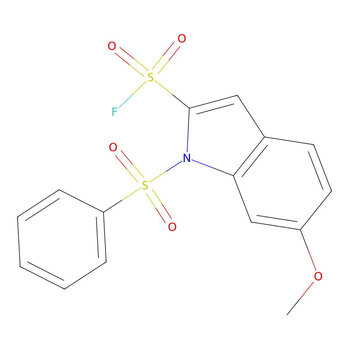1-(benzenesulfonyl)-6-methoxy-1H-indole-2-sulfonyl fluoride molecular structure, CAS 2764012-93-1