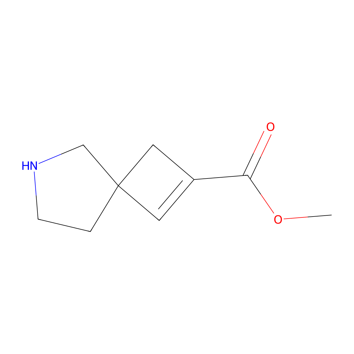 Methyl 6-azaspiro[3.4]oct-1-ene-2-carboxylate molecular structure, CAS 2764012-95-3