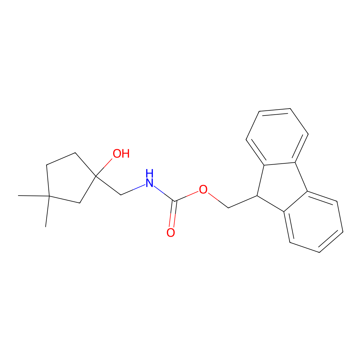 (9H-fluoren-9-yl)methyl N-[(1-hydroxy-3,3-dimethylcyclopentyl)methyl]carbamate molecular structure, CAS 2764013-11-6