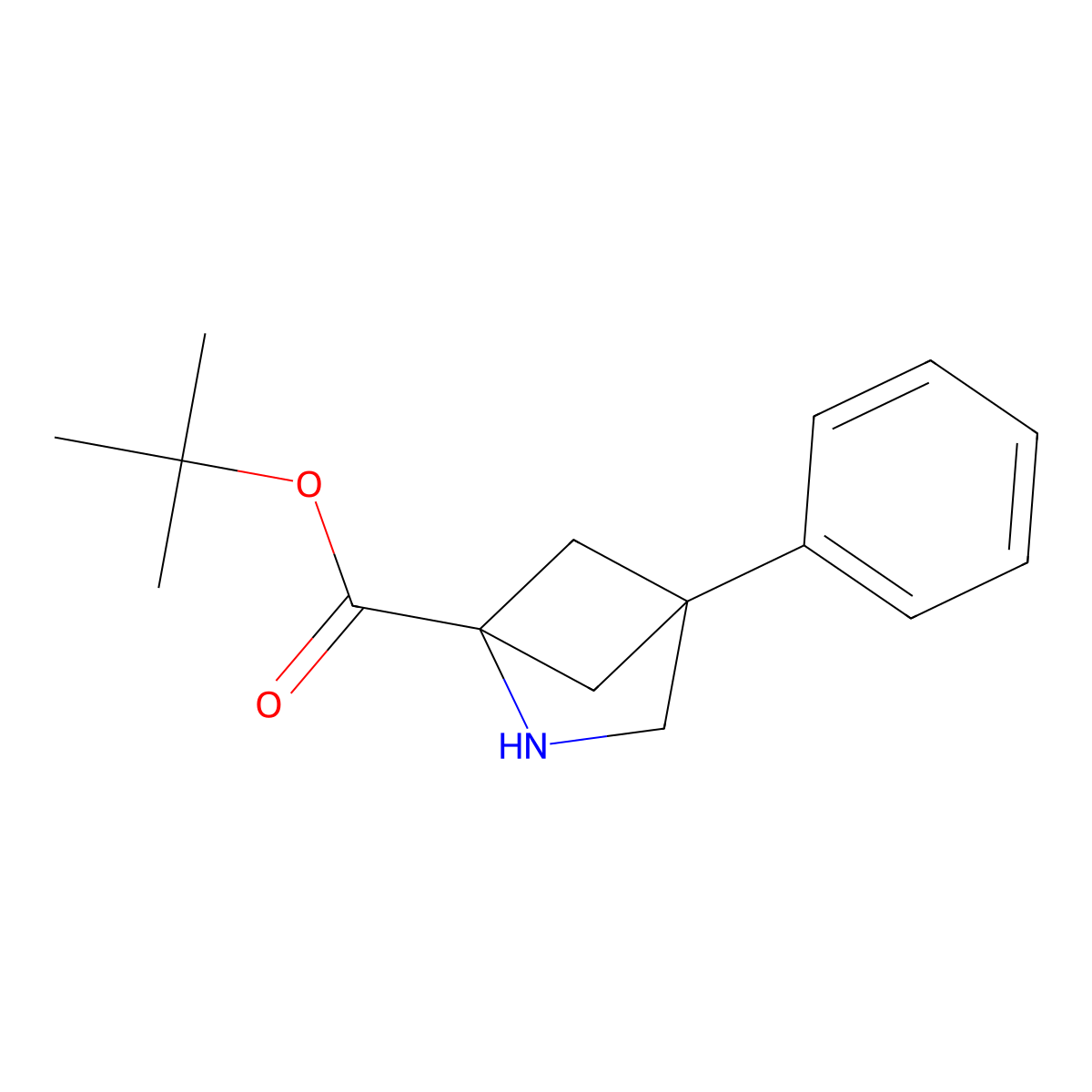 Tert-butyl 4-phenyl-2-azabicyclo[2.1.1]hexane-1-carboxylate molecular structure, CAS 2764013-15-0