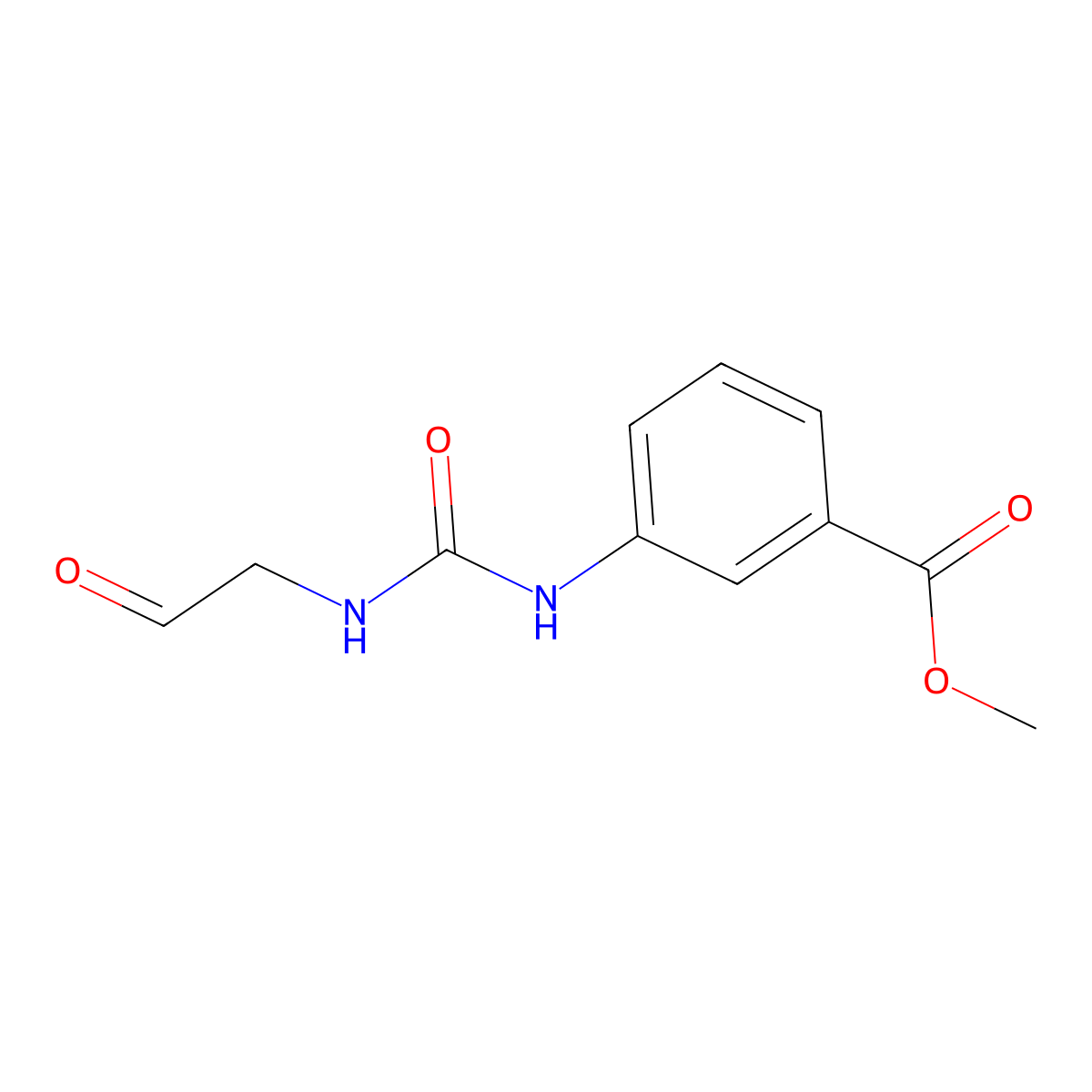 Methyl 3-{[(2-oxoethyl)carbamoyl]amino}benzoate molecular structure, CAS 2764013-25-2