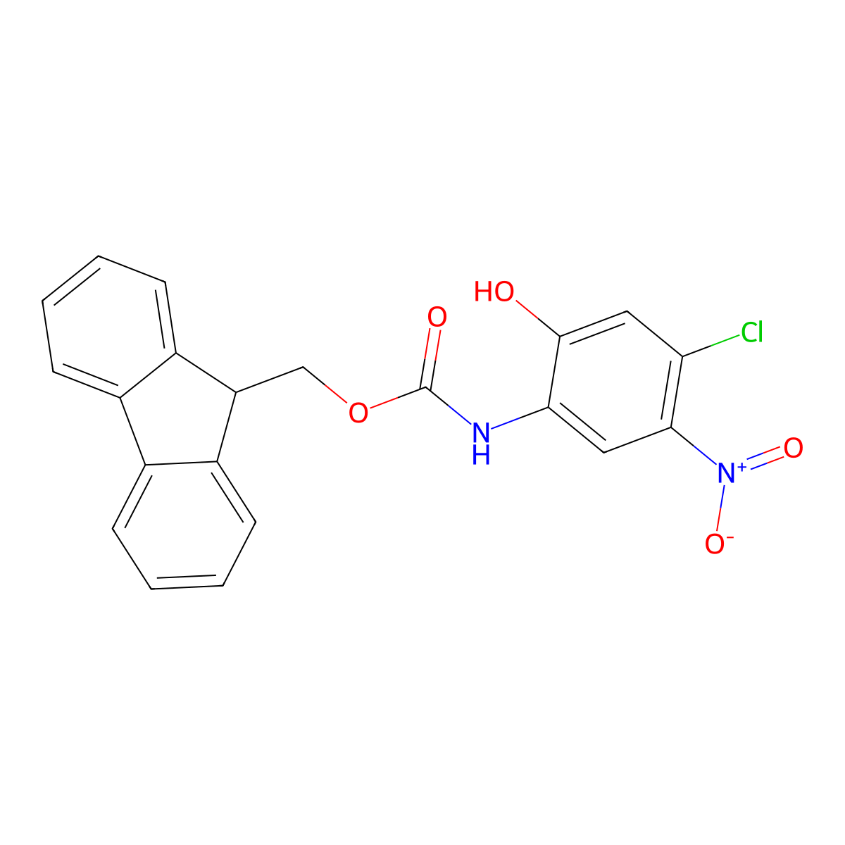 (9H-fluoren-9-yl)methyl N-(4-chloro-2-hydroxy-5-nitrophenyl)carbamate molecular structure, CAS 2764013-30-9