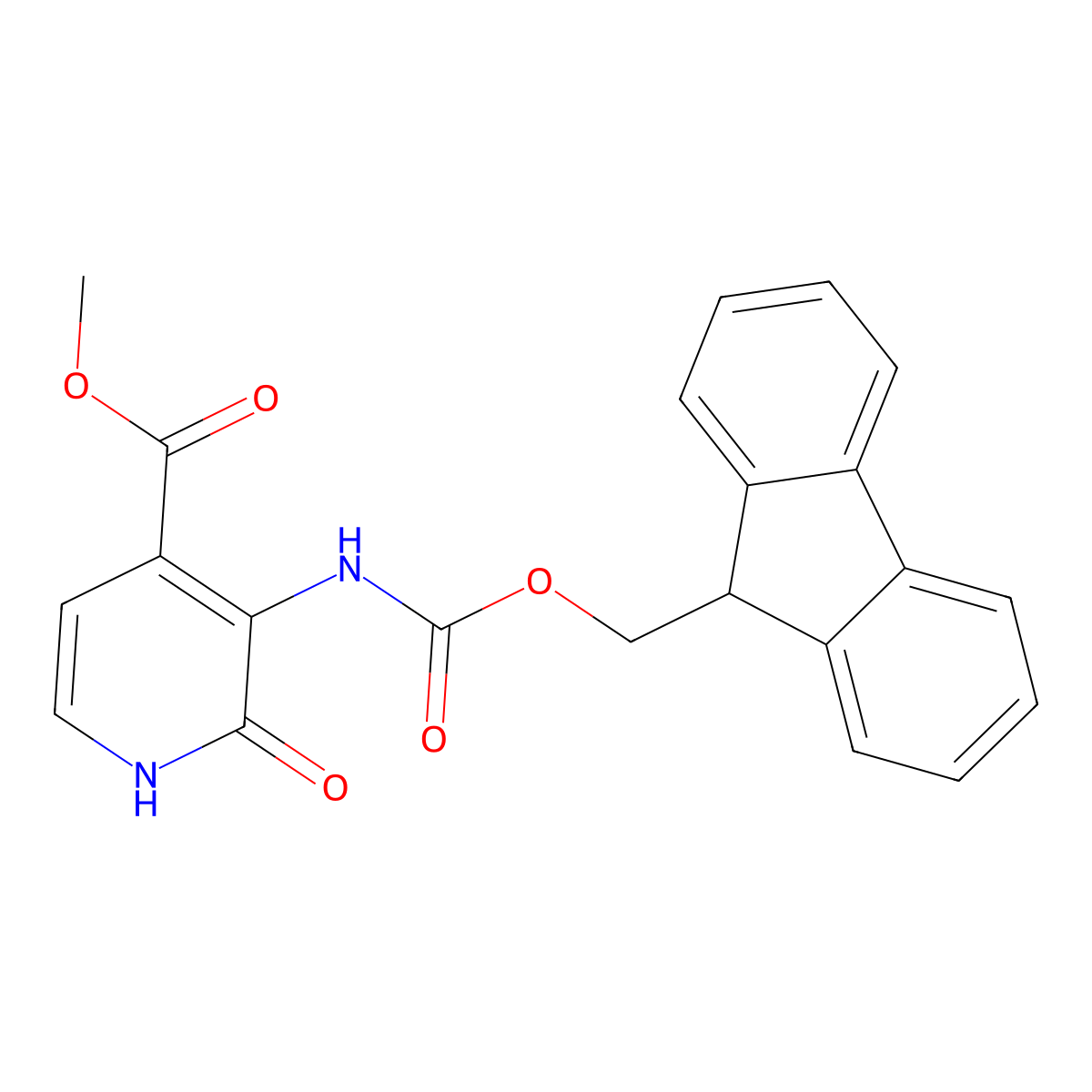 methyl 3-({[(9H-fluoren-9-yl)methoxy]carbonyl}amino)-2-hydroxypyridine-4-carboxylate molecular structure, CAS 2764013-43-4