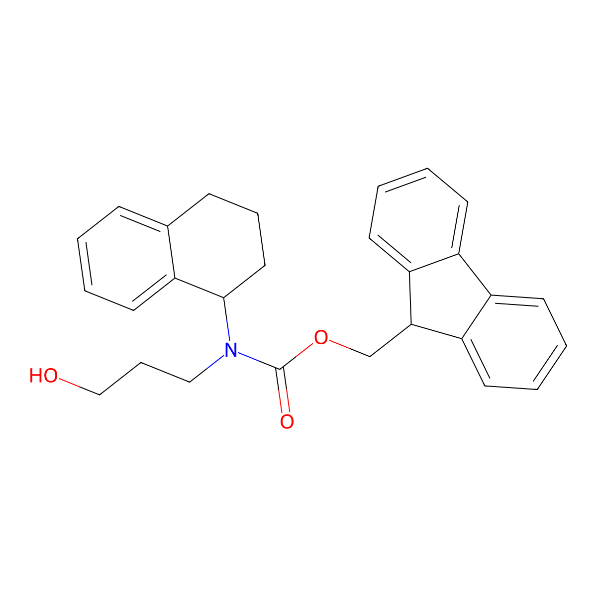 (9H-fluoren-9-yl)methyl N-(3-hydroxypropyl)-N-(1,2,3,4-tetrahydronaphthalen-1-yl)carbamate molecular structure, CAS 2764013-44-5