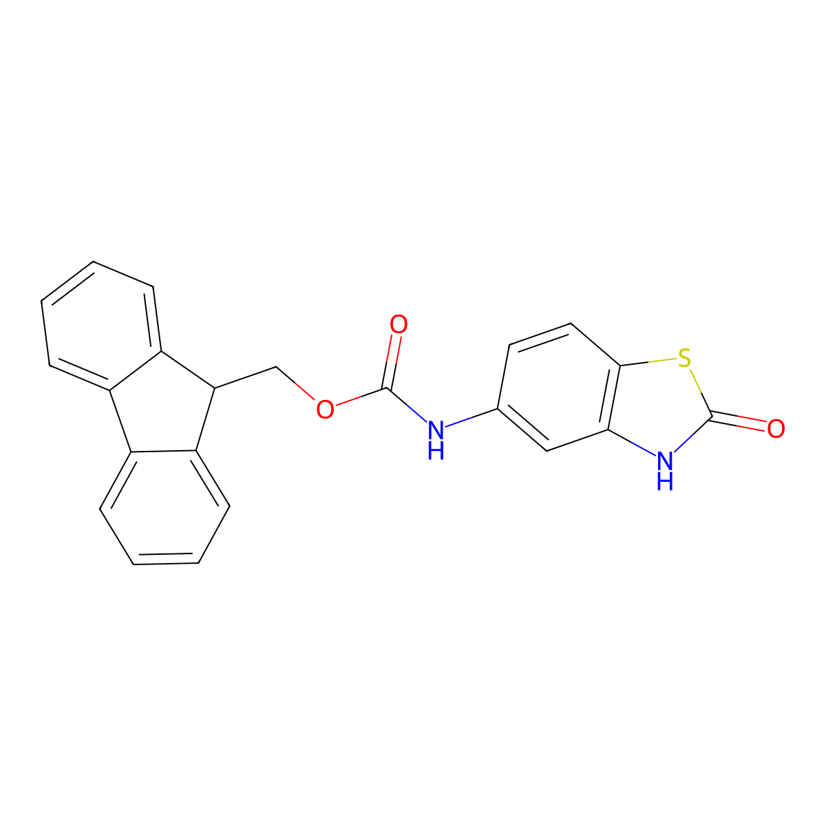 (9H-fluoren-9-yl)methyl N-(2-hydroxy-1,3-benzothiazol-5-yl)carbamate molecular structure, CAS 2764013-47-8