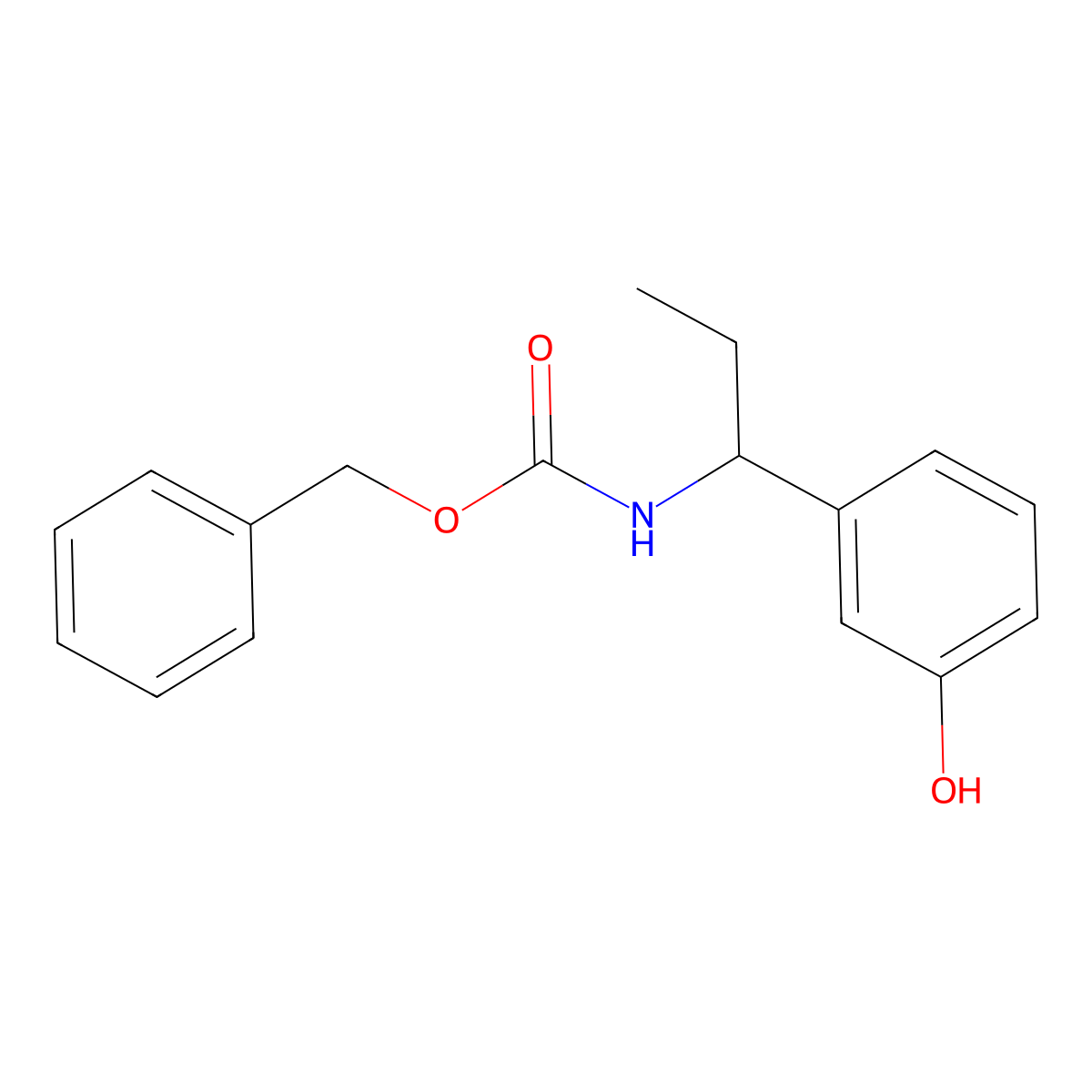 benzyl N-[1-(3-hydroxyphenyl)propyl]carbamate molecular structure, CAS 2764013-71-8