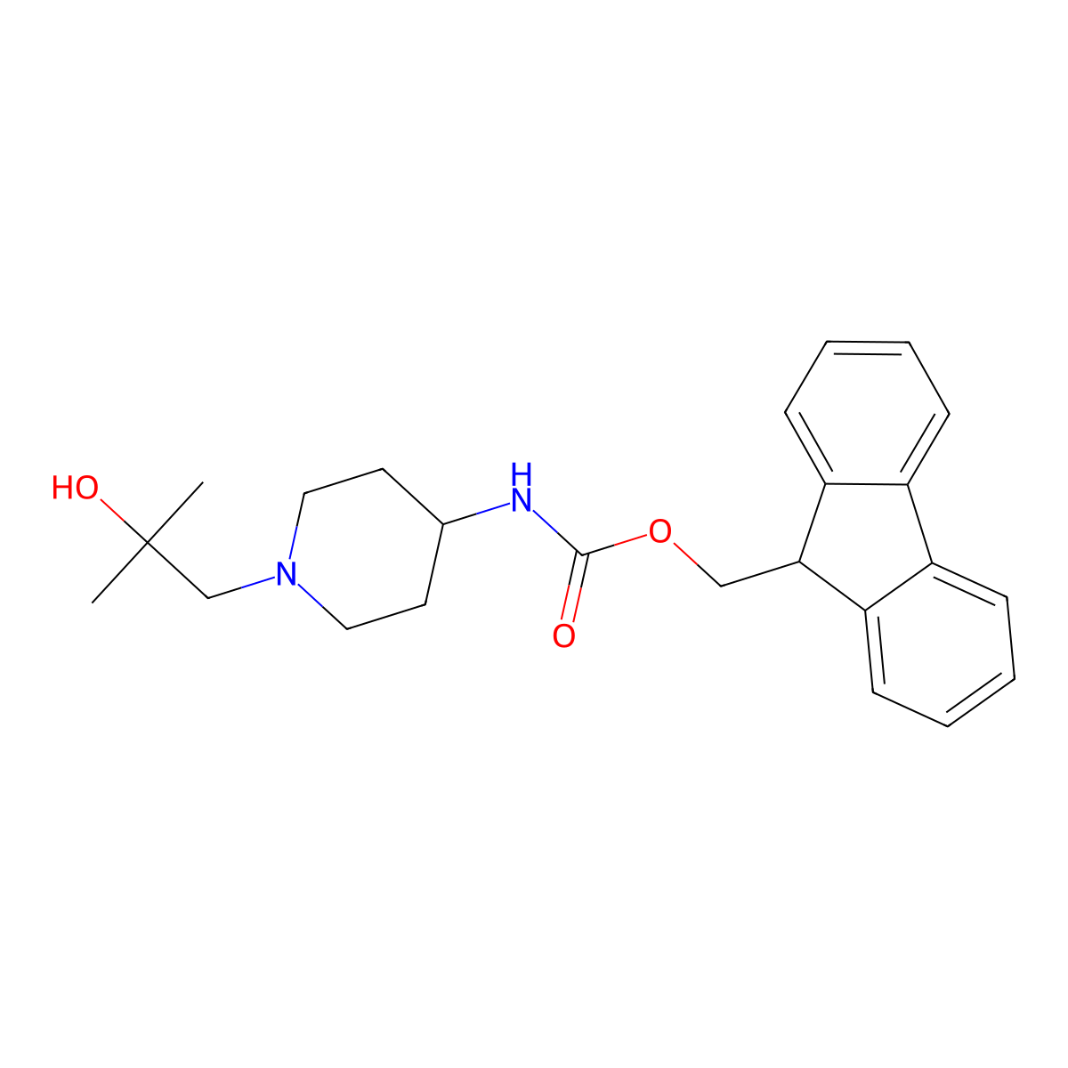 (9H-fluoren-9-yl)methyl N-[1-(2-hydroxy-2-methylpropyl)piperidin-4-yl]carbamate molecular structure, CAS 2764013-75-2