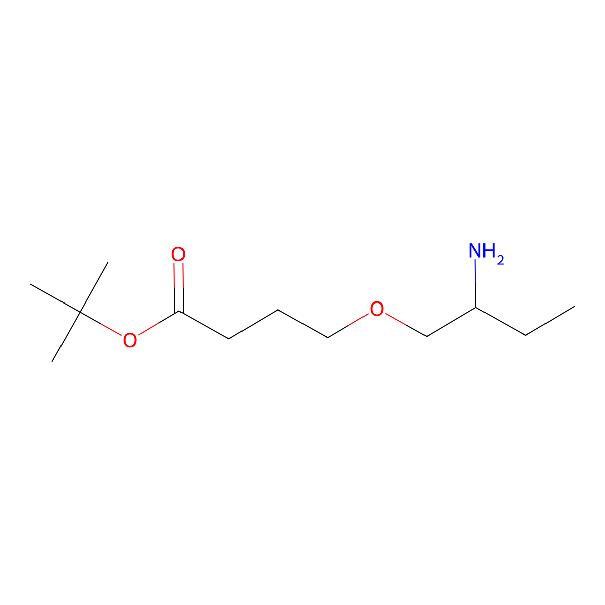 Tert-butyl 4-(2-aminobutoxy)butanoate molecular structure, CAS 2764013-77-4