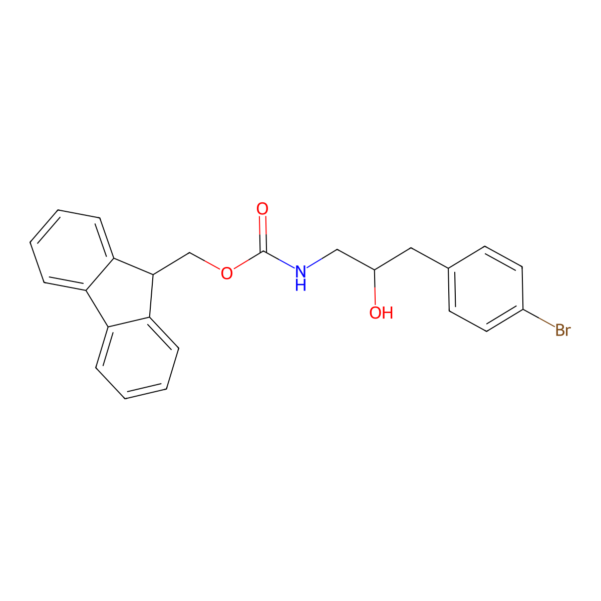 (9H-fluoren-9-yl)methyl N-[3-(4-bromophenyl)-2-hydroxypropyl]carbamate molecular structure, CAS 2764013-79-6