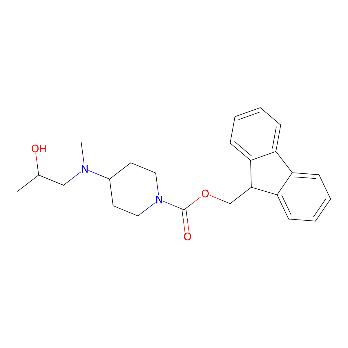 (9H-fluoren-9-yl)methyl 4-[(2-hydroxypropyl)(methyl)amino]piperidine-1-carboxylate molecular structure, CAS 2764013-80-9