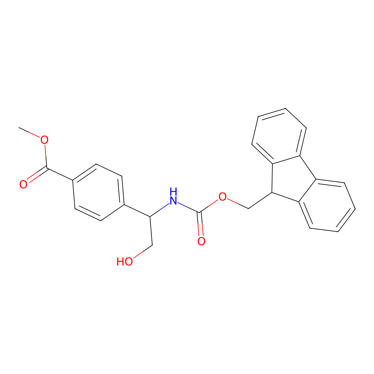 methyl 4-[1-({[(9H-fluoren-9-yl)methoxy]carbonyl}amino)-2-hydroxyethyl]benzoate molecular structure, CAS 2764013-84-3