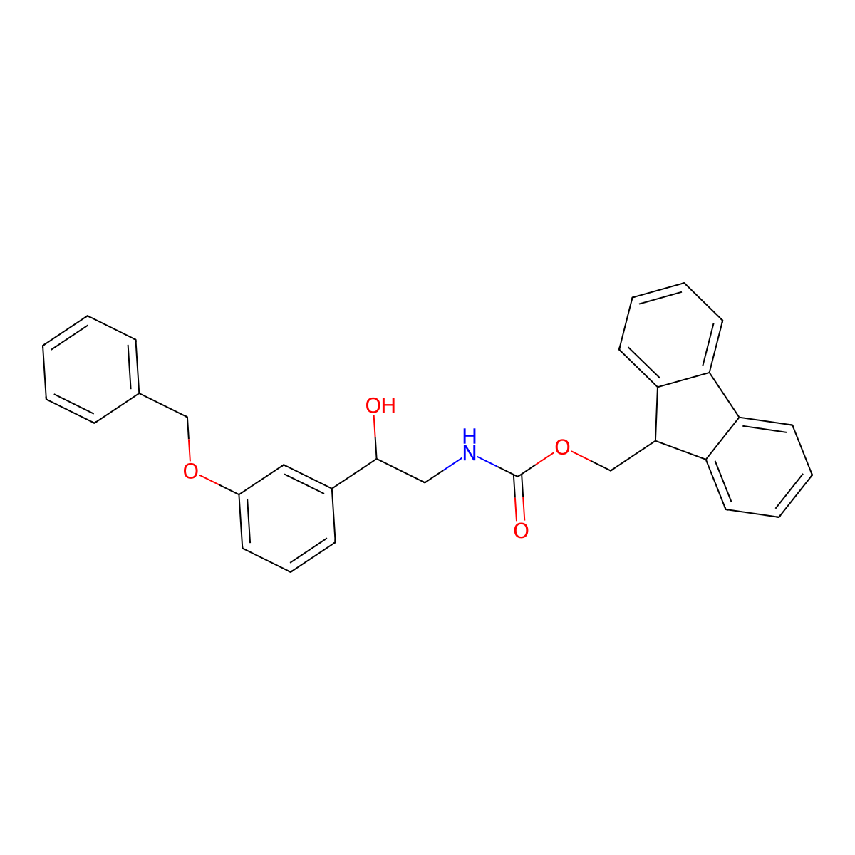 (9H-fluoren-9-yl)methyl N-{2-[3-(benzyloxy)phenyl]-2-hydroxyethyl}carbamate molecular structure, CAS 2764013-87-6