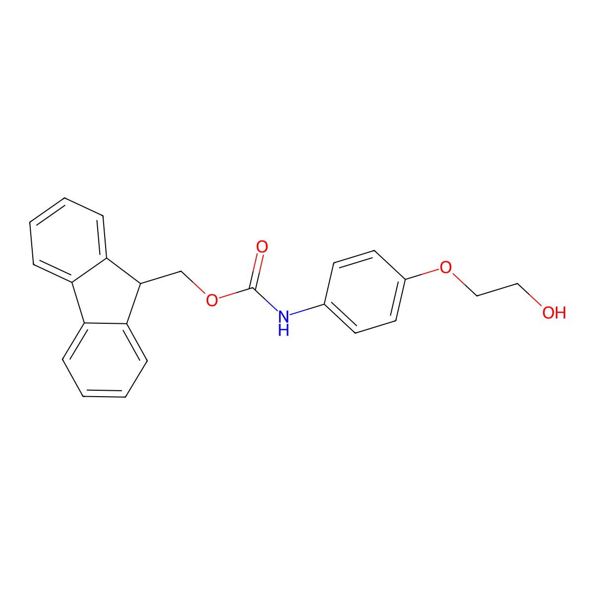 (9H-fluoren-9-yl)methyl N-[4-(2-hydroxyethoxy)phenyl]carbamate molecular structure, CAS 2764013-91-2