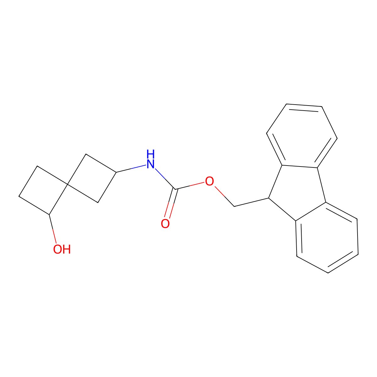 (9H-fluoren-9-yl)methyl N-{5-hydroxyspiro[3.3]heptan-2-yl}carbamate molecular structure, CAS 2764013-92-3