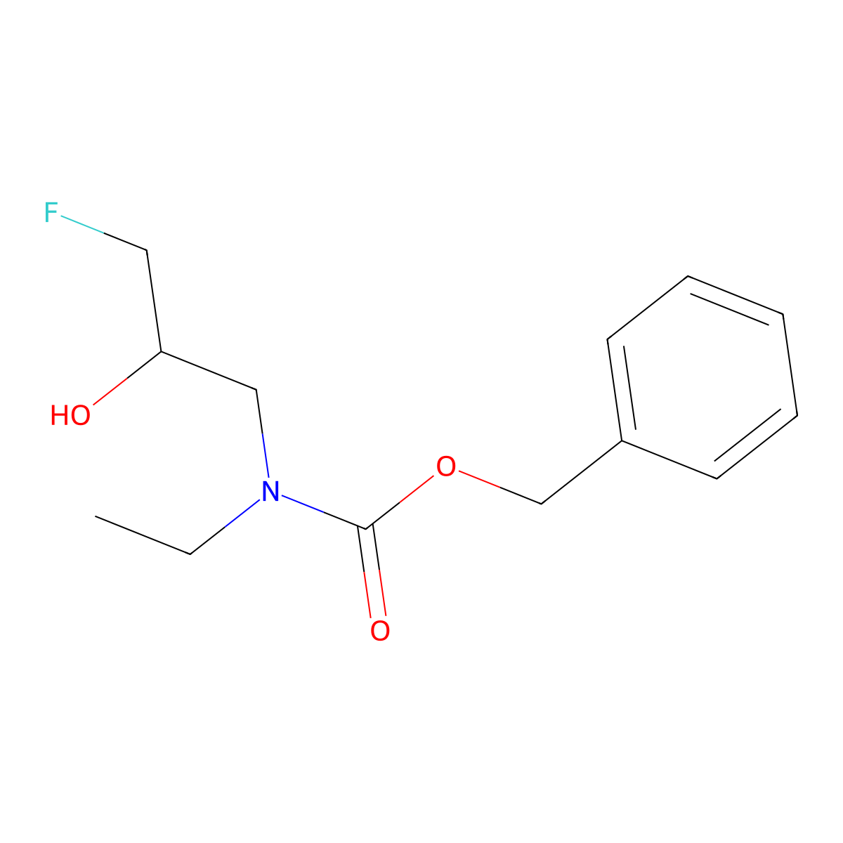 benzyl N-ethyl-N-(3-fluoro-2-hydroxypropyl)carbamate molecular structure, CAS 2764013-95-6