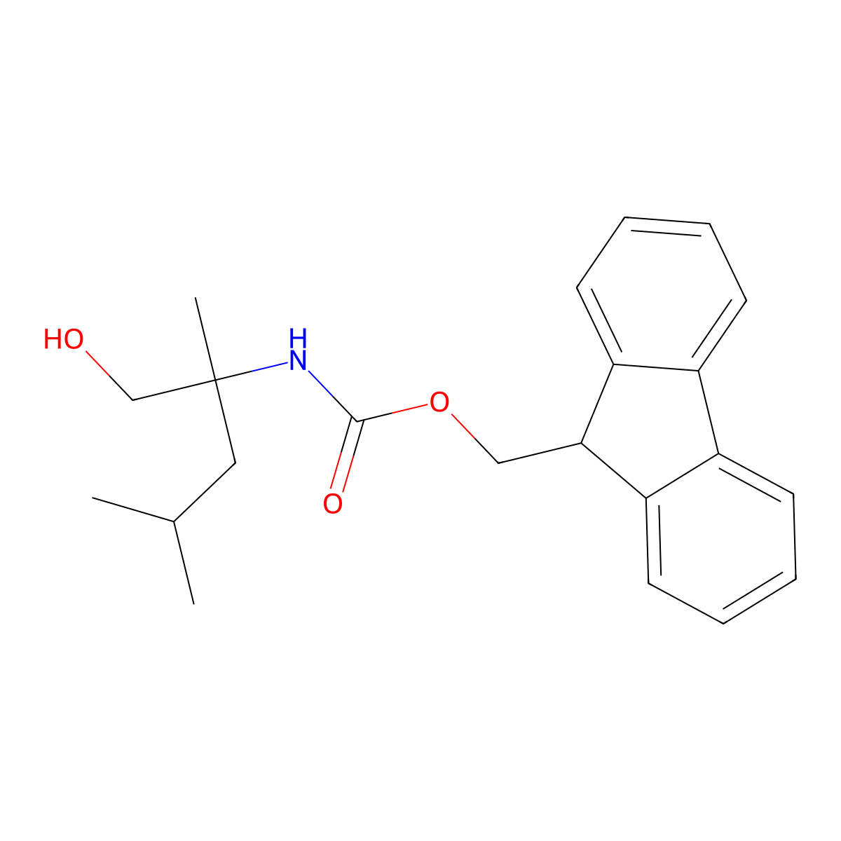 (9H-fluoren-9-yl)methyl N-(1-hydroxy-2,4-dimethylpentan-2-yl)carbamate molecular structure, CAS 2764014-04-0