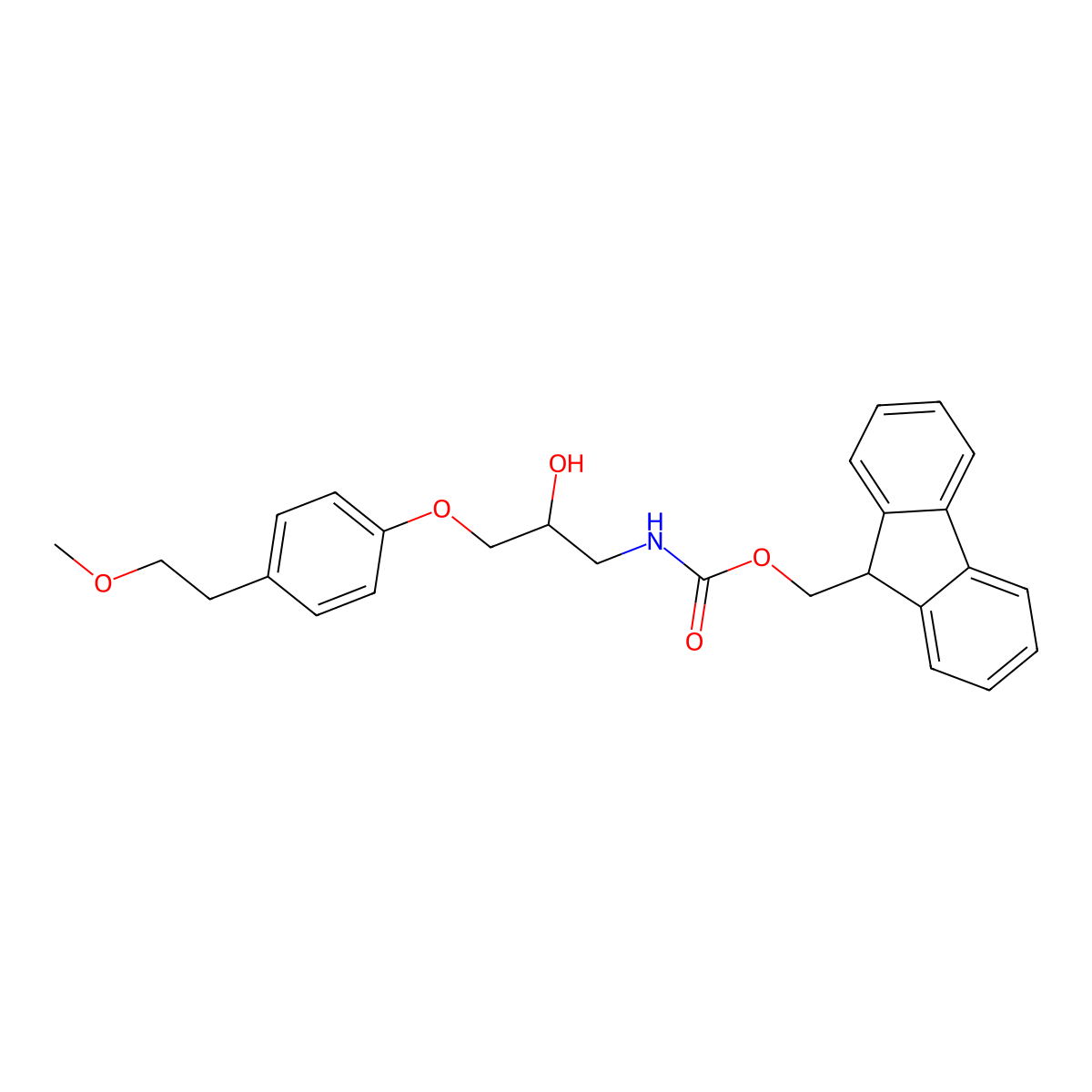 (9H-fluoren-9-yl)methyl N-{2-hydroxy-3-[4-(2-methoxyethyl)phenoxy]propyl}carbamate molecular structure, CAS 2764014-14-2