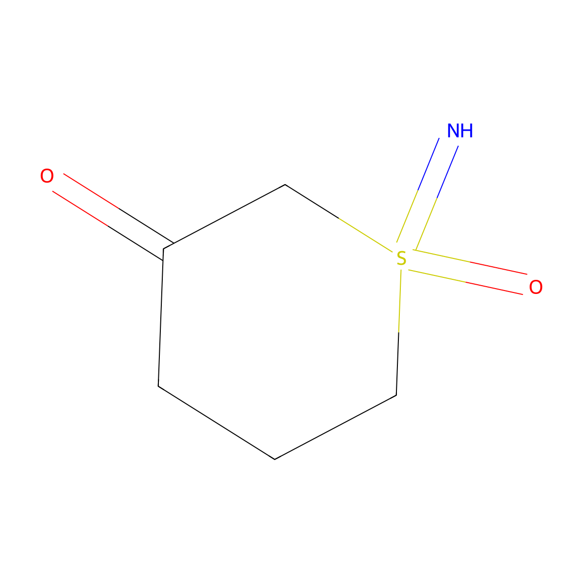 1-Imino-1lambda6-thiane-1,3-dione molecular structure, CAS 2764014-15-3