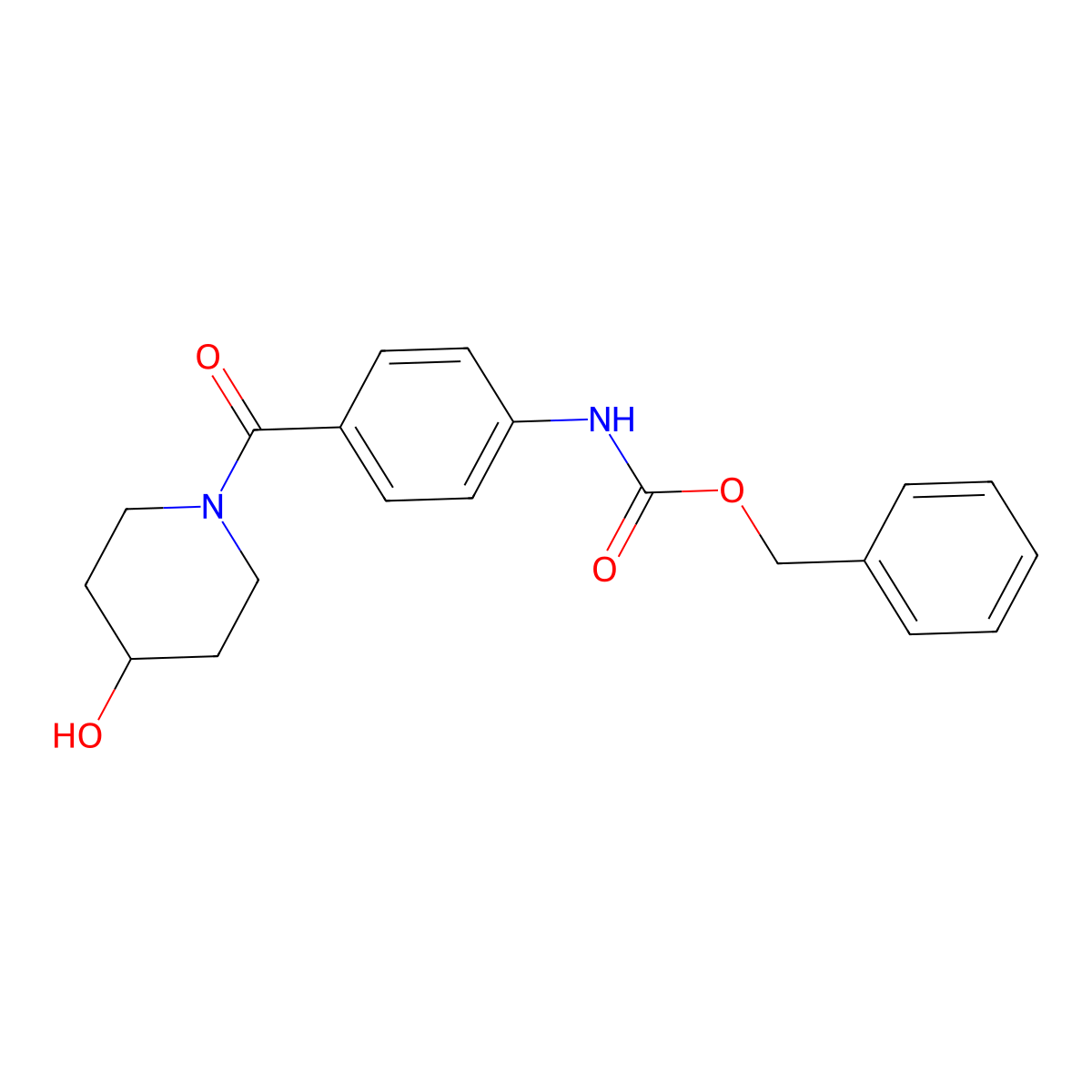 benzyl N-[4-(4-hydroxypiperidine-1-carbonyl)phenyl]carbamate molecular structure, CAS 2764014-29-9