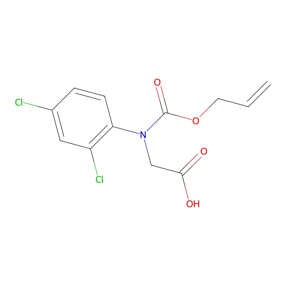 2-[(2,4-Dichlorophenyl)[(prop-2-en-1-yloxy)carbonyl]amino]acetic acid molecular structure, CAS 2764014-45-9