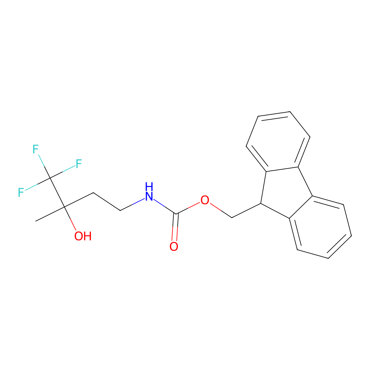 (9H-fluoren-9-yl)methyl N-(4,4,4-trifluoro-3-hydroxy-3-methylbutyl)carbamate molecular structure, CAS 2764014-54-0