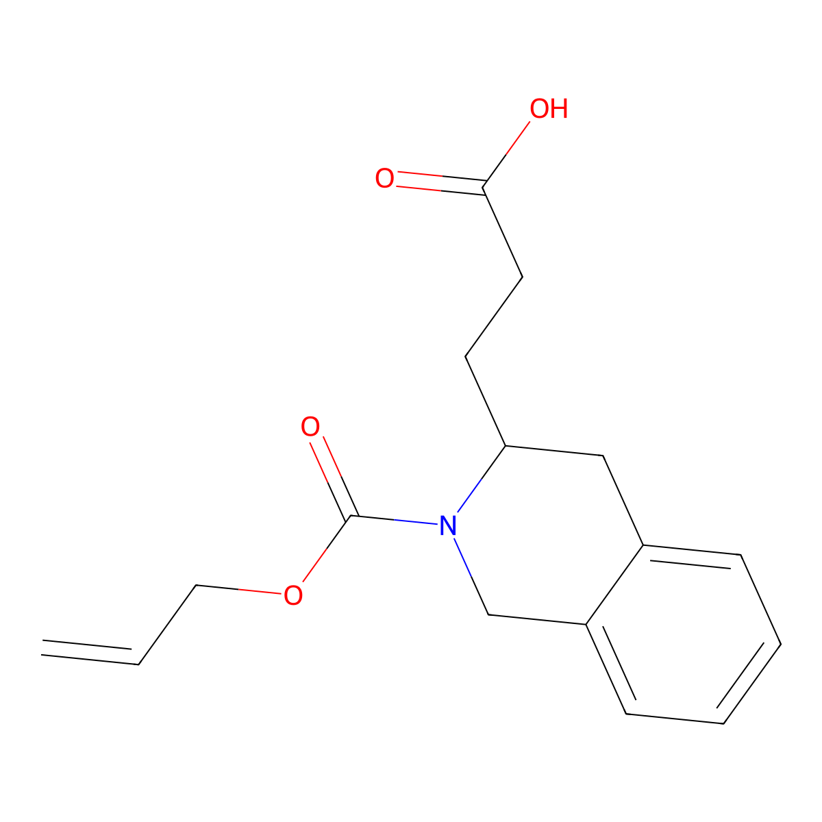 3-{2-[(Prop-2-en-1-yloxy)carbonyl]-1,2,3,4-tetrahydroisoquinolin-3-yl}propanoic acid molecular structure, CAS 2764014-56-2